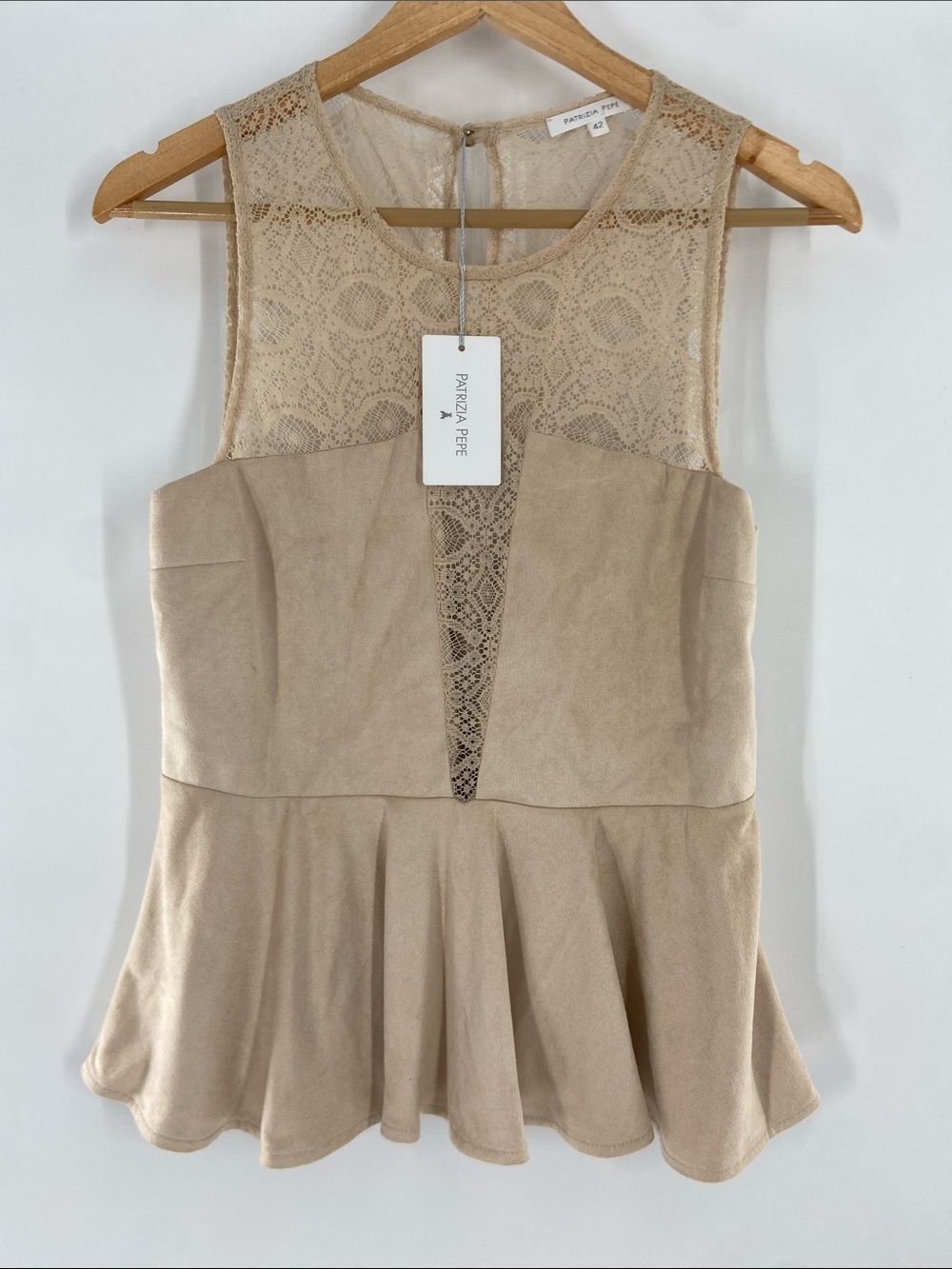 Patrizia Pepe Tan Sleeveless Top Size 42 NWT